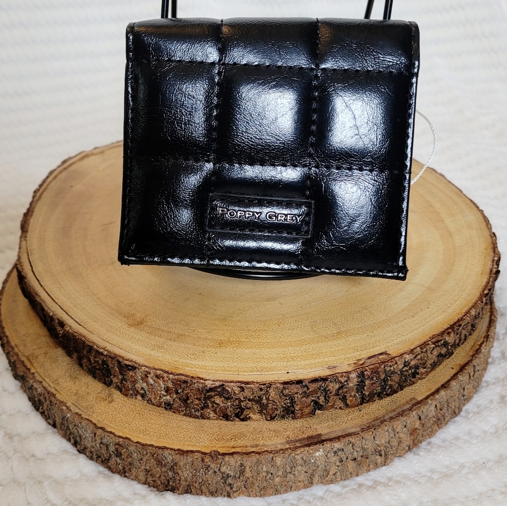 Poppy Grey Black Preston Wallet